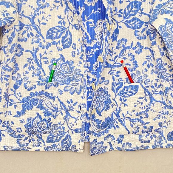 Nomadic Traders Quilted Reverible Jacket Small Lightweight Floral Double Pockets - Picture 6 of 12